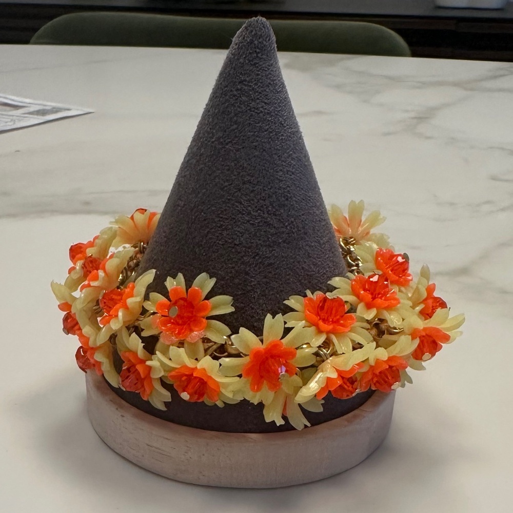 Danny Pollak - Playful Orange + Yellow Floral and Crystal Bracelet